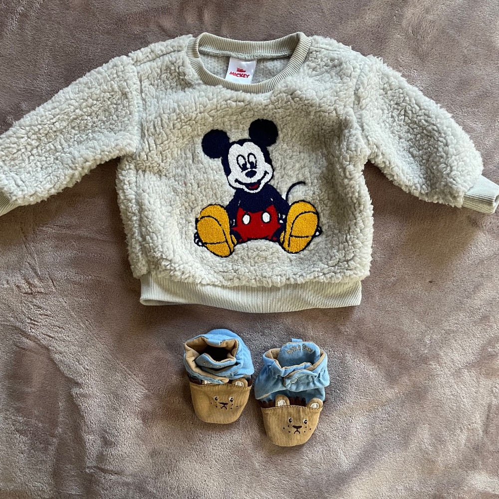 Disney furry top and wild one slippers